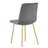 Scaun bucatarie/living, Artool, Libra, catifea gri inchis, picioare metal auriu, 45x54x86.5 cm