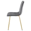 Scaun bucatarie/living, Artool, Libra, catifea gri inchis, picioare metal auriu, 45x54x86.5 cm