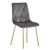 Scaun bucatarie/living, Artool, Libra, catifea gri inchis, picioare metal auriu, 45x54x86.5 cm