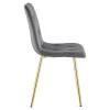 Scaun bucatarie/living, Artool, Libra, catifea gri inchis, picioare metal auriu, 45x54x86.5 cm