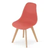 Scaun bucatarie/living, Artool, Kito, PP vermilion, picioare lemn natur, 46x54.5x80 cm