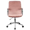 Scaun rotativ, catifea, roz, max 120 kg, 51x61x92/102 cm