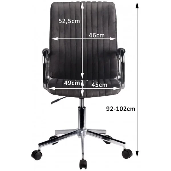 Scaun rotativ, catifea, verde, max 120 kg, 51x61x92/102 cm