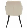 Scaun stil fotoliu bucatarie/living, Artool, York, catifea bej, picioare metal negru, 56x62x83.5 cm