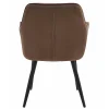 Scaun stil fotoliu bucatarie/living, Artool, York, catifea maro, picioare metal negru, 56x62x83.5 cm