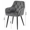 Scaun stil fotoliu bucatarie/living, Artool, York, catifea maro, picioare metal negru, 56x62x83.5 cm