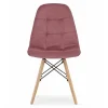 Scaun stil scandinav, Artool, Dumo, catifea roz inchis, picioare lemn natur, 45x53x84 cm