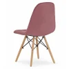 Scaun stil scandinav, Artool, Dumo, catifea roz inchis, picioare lemn natur, 45x53x84 cm