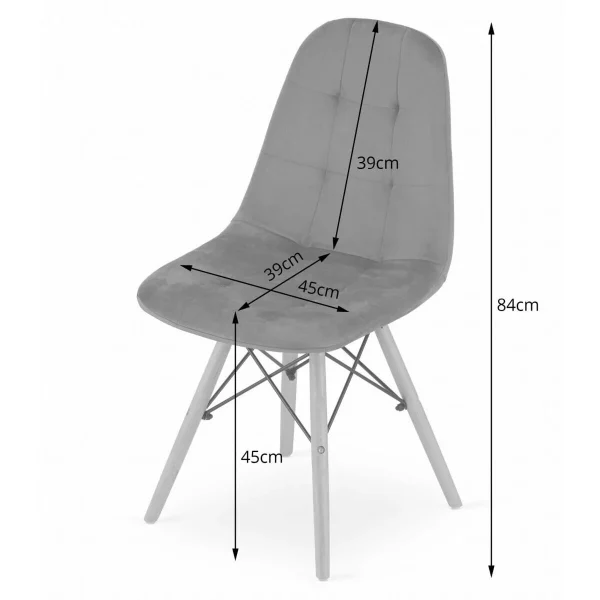 Scaun stil scandinav, Artool, Dumo, catifea roz inchis, picioare lemn natur, 45x53x84 cm