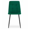 Set 4 scaune bucatarie/living, Artool, Kara, catifea verde, picioare metal negru, 44.5x50.5x87 cm