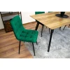 Set 4 scaune bucatarie/living, Artool, Kara, catifea verde, picioare metal negru, 44.5x50.5x87 cm