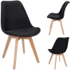 Scaun bucatarie/living, stofa, lemn, negru, 49x55x82 cm, Alta