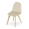 Set 4 scaune bucatarie/living, Artool, Bora, catifea bej, picioare lemn natur, 44.5x54x81.5 cm
