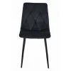 Set 4 scaune bucatarie/living, Artool, Libra, catifea neagra, picioare metal negru, 44x40x88.5 cm