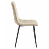 Set 4 scaune bucatarie/living, Artool, Libra, catifea bej, picioare metal negru, 44x40x88.5 cm