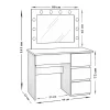 Masa de toaleta/machiaj, Irina, negru, cu oglinda si LED-uri, 94x43x141 cm