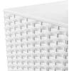 Set 2 ghivece de flori, Rato, imitatie ratan, inalte, 32.5x32.5x61 cm, alb, Prosperplast