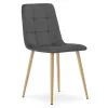 Set 4 scaune bucatarie/living, Artool, Kara, catifea gri, picioare metal natur, 44.5x50.5x87 cm