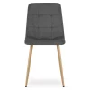 Set 4 scaune bucatarie/living, Artool, Kara, catifea gri, picioare metal natur, 44.5x50.5x87 cm