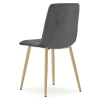 Set 4 scaune bucatarie/living, Artool, Kara, catifea gri, picioare metal natur, 44.5x50.5x87 cm