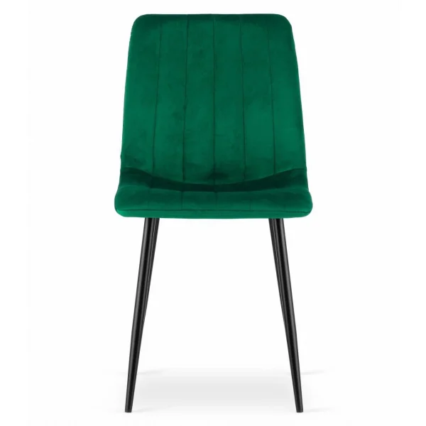 Set 4 scaune bucatarie/living, Artool, Lava, catifea verde, picioare metal negru, 43x51x90 cm