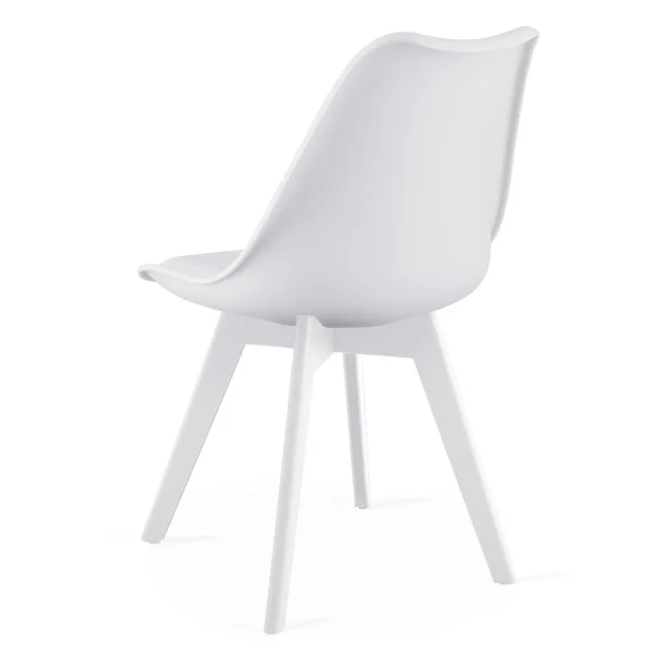 Set 4 scaune bucatarie/living, Artool, Mark, PP alb, picioare albe, 49x43x82 cm