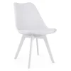 Set 4 scaune bucatarie/living, Artool, Mark, PP alb, picioare albe, 49x43x82 cm