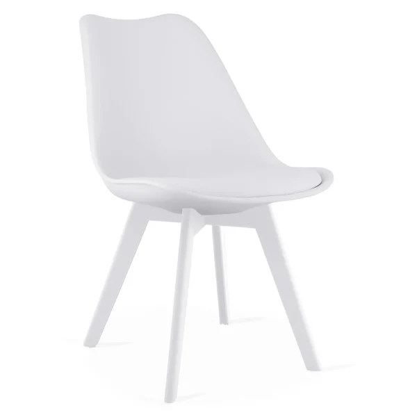 Set 4 scaune bucatarie/living, Artool, Mark, PP alb, picioare albe, 49x43x82 cm