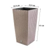 Set 2 ghivece de flori, Rato, imitatie ratan, inalte, 32.5x32.5x61 cm, cafeniu, Prosperplast