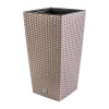Set 2 ghivece de flori, Rato, imitatie ratan, inalte, 32.5x32.5x61 cm, cafeniu, Prosperplast