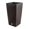 Set 2 ghivece de flori, Rato, imitatie ratan, inalte, 22.5x22.5x42 cm, maro, Prosperplast