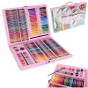 Set pictura si desen pentru copii,trusa plastic roz, 168 piese