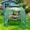 Solar de gradina, dimensiune 200x200x200cm, folie verde PE cu plasa 140g/mp UV, 1 usa, 4 ferestre, teava otel galvanizat de 19mm