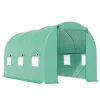 Solar de gradina, dimensiune 300x200x200cm, folie verde PE cu plasa 140g/mp UV, 1 usa, 6 ferestre, teava otel galvanizat de 19mm