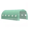 Solar de gradina, dimensiune 500x300x200cm, folie verde PE cu plasa 140g/mp UV, 1 usa, 10 ferestre, teava otel galvanizat de 19mm