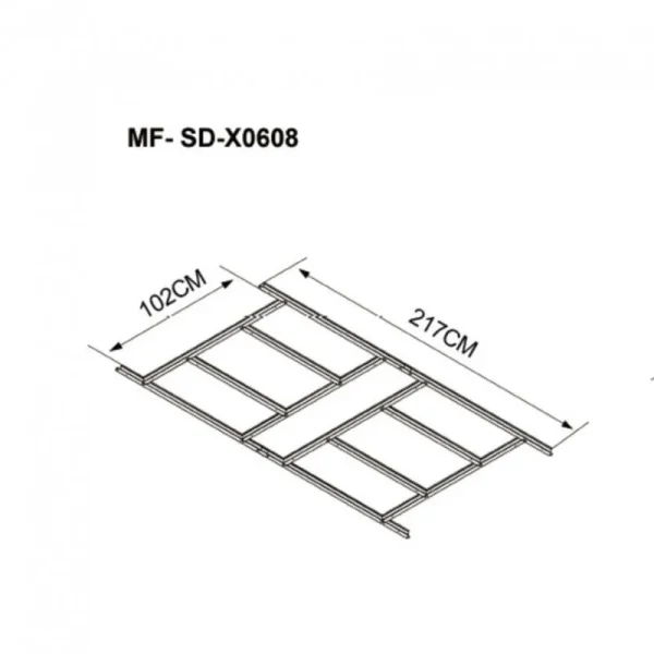 Structura metalica pentru baza casuta/magazie/sopron de gradina 2172912, 102x217 cm, Strend Pro