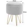Taburet, rotund, cu spatiu depozitare, catifea, albastru, max 90 kg, 35x35x45 cm, Lili