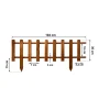 Gard de gradina decorativ, din lemn distantat, maro, 104x30 cm