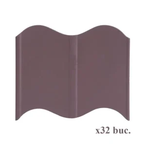 Bordura gazon din plastic, maro, set 32 buc, 5.1 m x 120 mm, Strend Pro