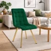 Scaun bucatarie/living, Artool, Cieza, catifea verde, picioare metal auriu, 49x60x87 cm