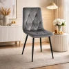 Scaun bucatarie/living, Artool, Libra, catifea gri inchis, picioare metal negru, 45x54x86.5 cm