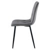 Scaun bucatarie/living, Artool, Libra, catifea gri inchis, picioare metal negru, 45x54x86.5 cm