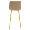 Scaun de bucatarie/bar, Artool, Pozza, catifea maro, picioare metal auriu, 43x49x102 cm
