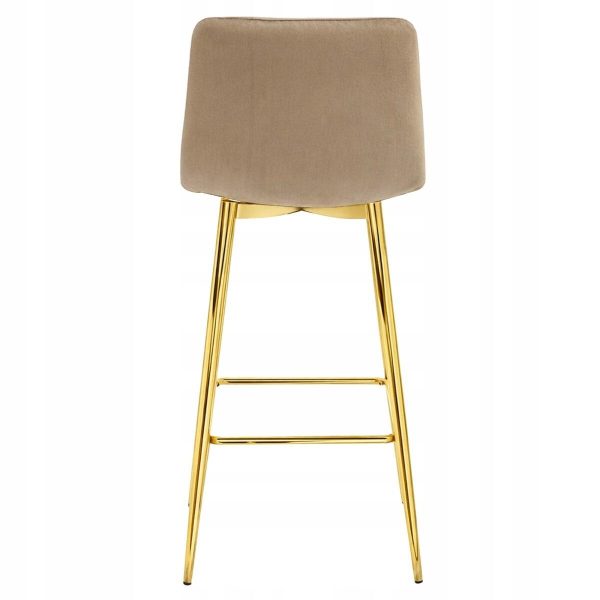 Scaun de bucatarie/bar, Artool, Pozza, catifea maro, picioare metal auriu, 43x49x102 cm