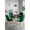Scaun bucatarie/living, Artool, Cieza, catifea verde, picioare metal auriu, 49x60x87 cm