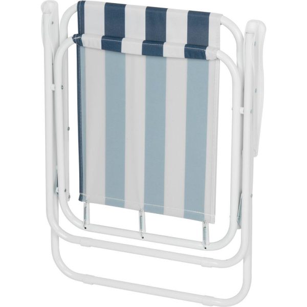 Scaun pliabil gradina, camping, pescuit, model dungi, albastru, alb, 53x55x73 cm, Strend Pro