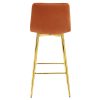 Scaun de bucatarie/bar, Artool, Pozza, catifea portocaliu cupru, picioare metal auriu, 43x49x102 cm