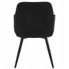 Scaun stil fotoliu bucatarie/living, Artool, Nana, rotativ, catifea neagra, picioare metal negru, 56x61x83.5 cm