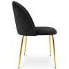 Scaun bucatarie/living, Artool, Inca, catifea neagra, picioare metal auriu, 49x55x78 cm