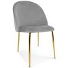 Scaun bucatarie/living, Artool, Inca, catifea gri deschis, picioare metal auriu, 49x55x78 cm